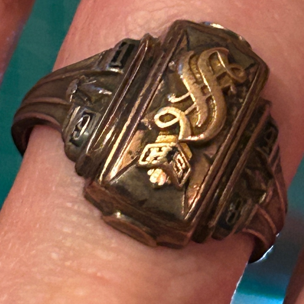 Vintage SHS 10k Yellow & White Gold 1948 S Class Ring sz 9 possibly Sullivan IN